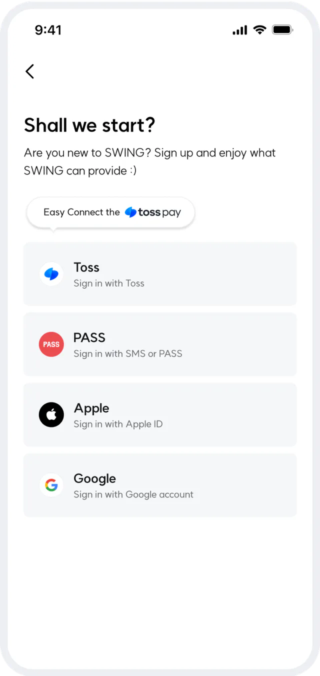 Simple sign-in
